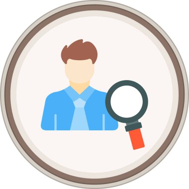 User Search Flat sticker. Vector Illustration For Web Use