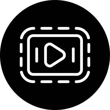 Play Line inverted circle. Vector Illustration For Web Use