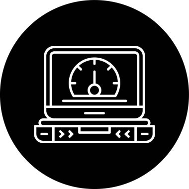 Speed Test Line inverted circle. Vector Illustration For Web Use