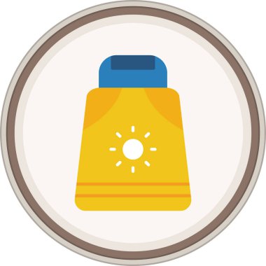 Güneş kremi etiketi. Web Kullanımı için Vektör İllüstrasyonu