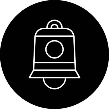 Notification Bell Line inverted circle. Vector Illustration For Web Use