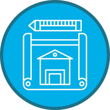 House Design Line çok daireli. Web Kullanımı için Vektör İllüstrasyonu