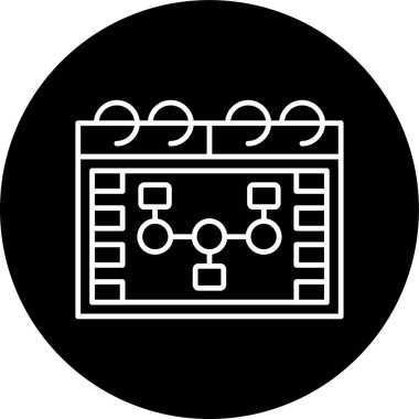 Calendar Line inverted circle. Vector Illustration For Web Use