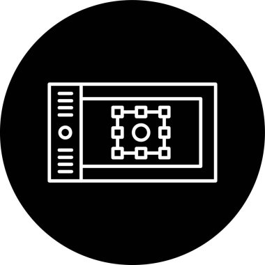 Tablet Line inverted circle. Vector Illustration For Web Use