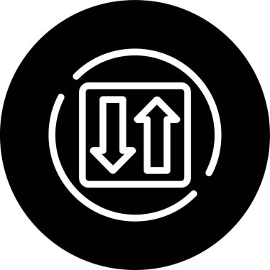 Sort-alt Line inverted circle. Vector Illustration For Web Use