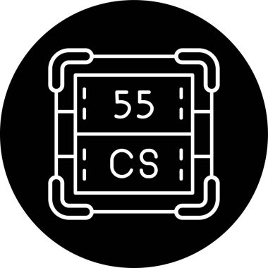 Caesium Line ters çevrilmiş çember. Web Kullanımı için Vektör İllüstrasyonu