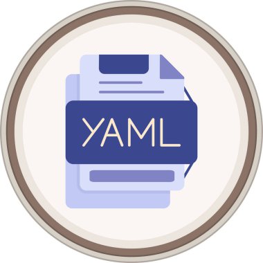 YAML yassı çıkartması. Web Kullanımı için Vektör İllüstrasyonu