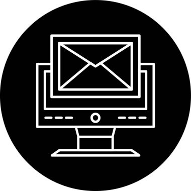 Mail Line inverted circle. Vector Illustration For Web Use