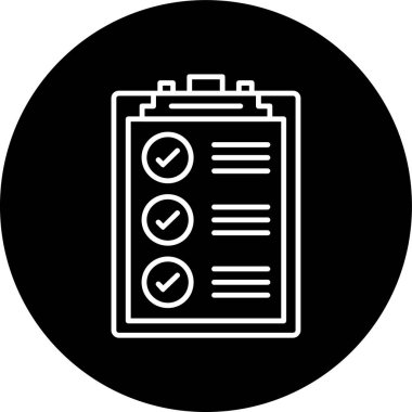 Check List Line inverted circle. Vector Illustration For Web Use
