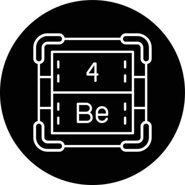 Berilyum Hattı ters çevrilmiş daire. Web Kullanımı için Vektör İllüstrasyonu