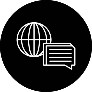 Mesaj hattı ters çevrilmiş daire. Web Kullanımı için Vektör İllüstrasyonu