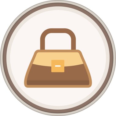 Handbag Flat sticker. Vector Illustration For Web Use