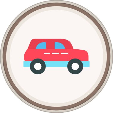 Araba yassı çıkartması. Web Kullanımı için Vektör İllüstrasyonu