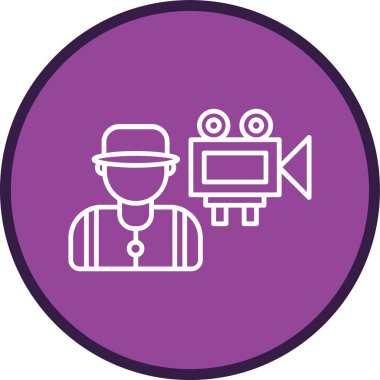 Videograf Line çoklu daire. Web Kullanımı için Vektör İllüstrasyonu