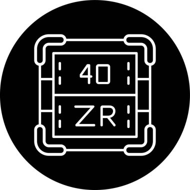 Zirkonyum Hattı ters çevrilmiş daire. Web Kullanımı için Vektör İllüstrasyonu