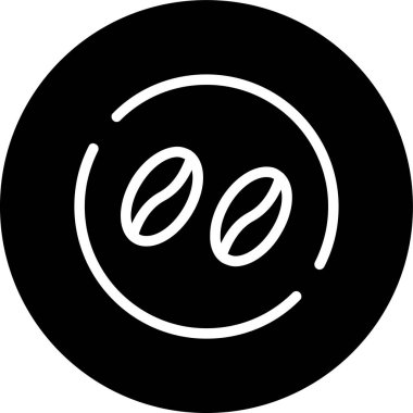 Coffee-bean Line inverted circle. Vector Illustration For Web Use