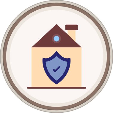 Protection Flat sticker. Vector Illustration For Web Use