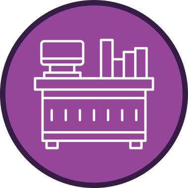 Workplace Line multi circle. Vector Illustration For Web Use