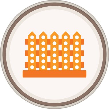 Fence Flat sticker. Vector Illustration For Web Use