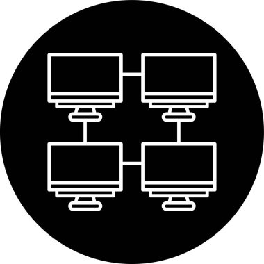 Ağ Hattı ters çevrilmiş çember. Web Kullanımı için Vektör İllüstrasyonu