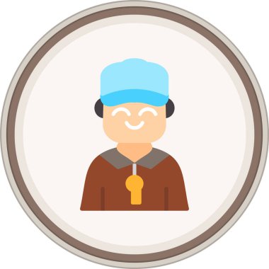 Kişisel Koç Flat çıkartması. Web Kullanımı için Vektör İllüstrasyonu