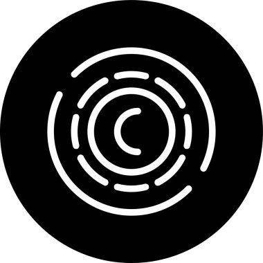 Telif hakkı ters çevrilmiş çember. Web Kullanımı için Vektör İllüstrasyonu