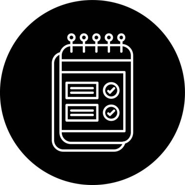 Notepad Line inverted circle. Vector Illustration For Web Use