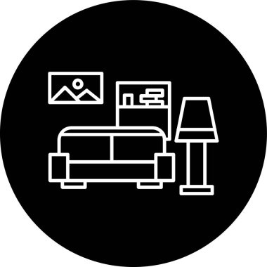 Oturma odası çizgisi ters dönmüş. Web Kullanımı için Vektör İllüstrasyonu