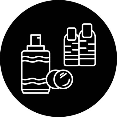 Nail Polish Remover Line inverted circle. Vector Illustration For Web Use