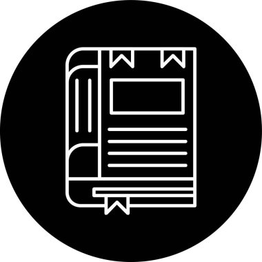 Book Line inverted circle. Vector Illustration For Web Use