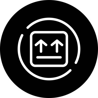 Kutu Hattı ters dönmüş daire. Web Kullanımı için Vektör İllüstrasyonu