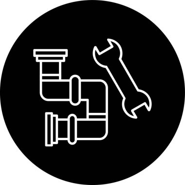 Tesisat hattı ters dönmüş. Web Kullanımı için Vektör İllüstrasyonu