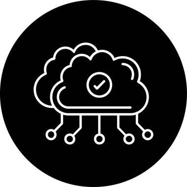 Computing Line inverted circle. Vector Illustration For Web Use