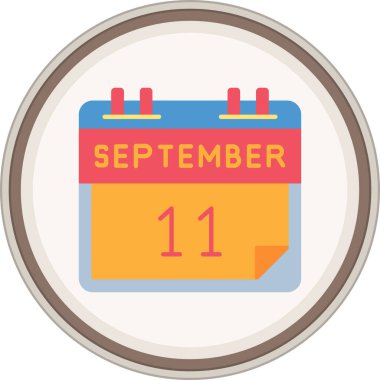 11 Eylül çıkartması. Web Kullanımı için Vektör İllüstrasyonu