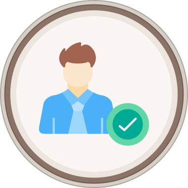 User Approved Flat sticker. Vector Illustration For Web Use