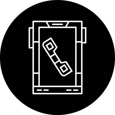 Phone Call Line inverted circle. Vector Illustration For Web Use