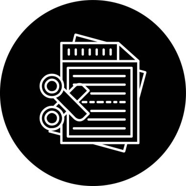 Document Line inverted circle. Vector Illustration For Web Use
