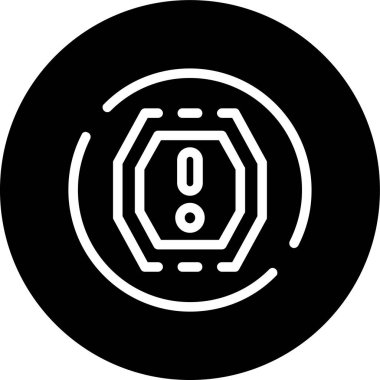 Octagon Exclamation Line inverted circle. Vector Illustration For Web Use