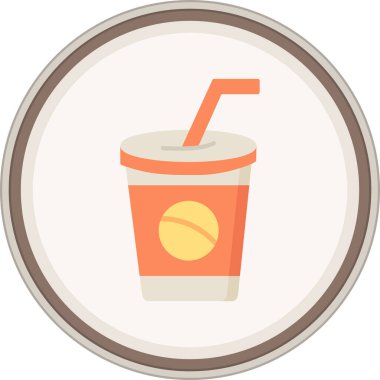 Soft Drink Flat sticker. Vector Illustration For Web Use