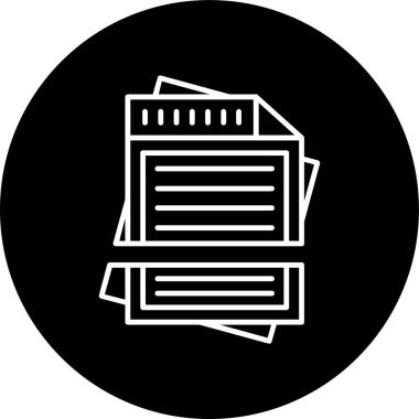 Belge Çizgisi ters çevrildi. Web Kullanımı için Vektör İllüstrasyonu