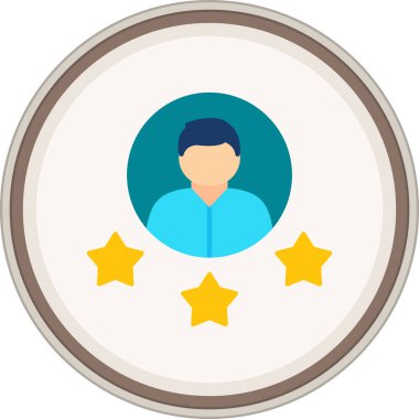 Rating Flat sticker. Vector Illustration For Web Use