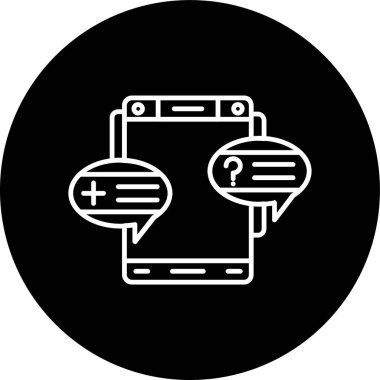 Telemedicine Line inverted circle. Vector Illustration For Web Use