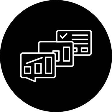 Checklist Line inverted circle. Vector Illustration For Web Use