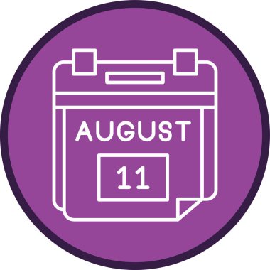 11 Ağustos Tarih Hattı çoklu daire. Web Kullanımı için Vektör İllüstrasyonu