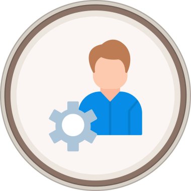 Management Flat sticker. Vector Illustration For Web Use