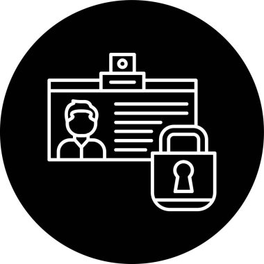 Kimlik kartı çizgisi ters çevrilmiş. Web Kullanımı için Vektör İllüstrasyonu