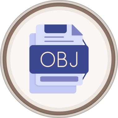 OBJ yassı çıkartması. Web Kullanımı için Vektör İllüstrasyonu