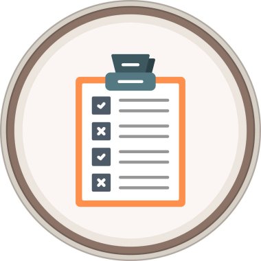 Clipboard Flat sticker. Vector Illustration For Web Use