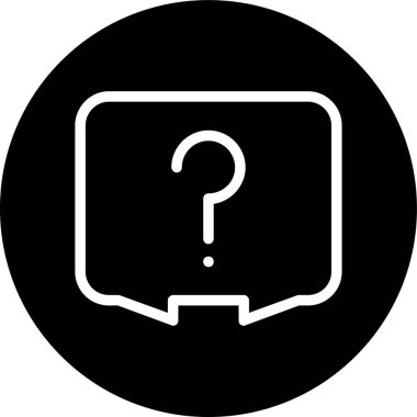 Comment-question Line inverted circle. Vector Illustration For Web Use