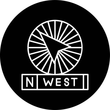 Batı Hattı ters dönmüş daire. Web Kullanımı için Vektör İllüstrasyonu